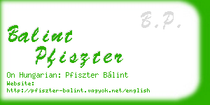 balint pfiszter business card