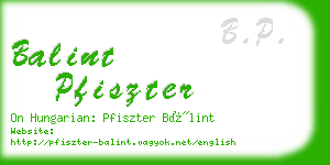 balint pfiszter business card